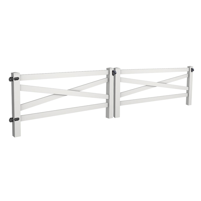 Double Gate Kit for 12' Opening Crossbuck Gate Kit Hinge Set, Latch