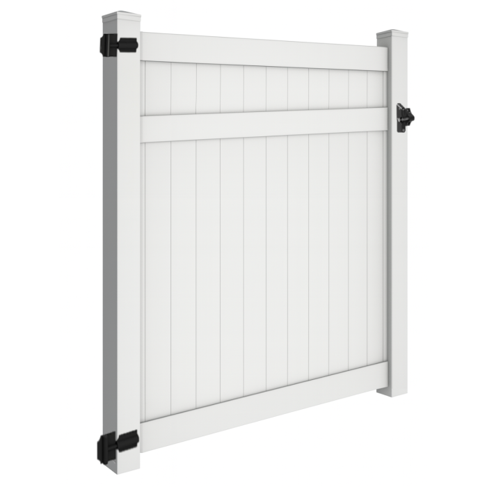 7' Tall x 6' Wide Classic Privacy Single Gate Kit - Hinges and Double ...